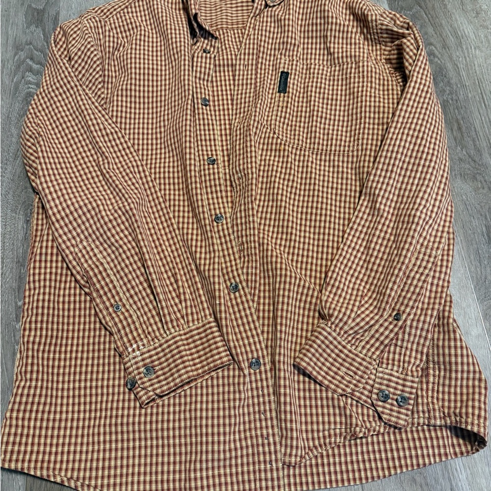 Columbia Red and White Plaid Shirt